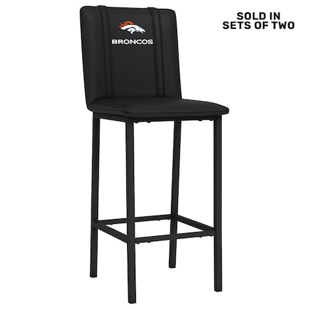 Dreamseat Bar Stool 500 with Denver Broncos Secondary Logo, 2PK XZ500BSDBLK-PSNFL20046A